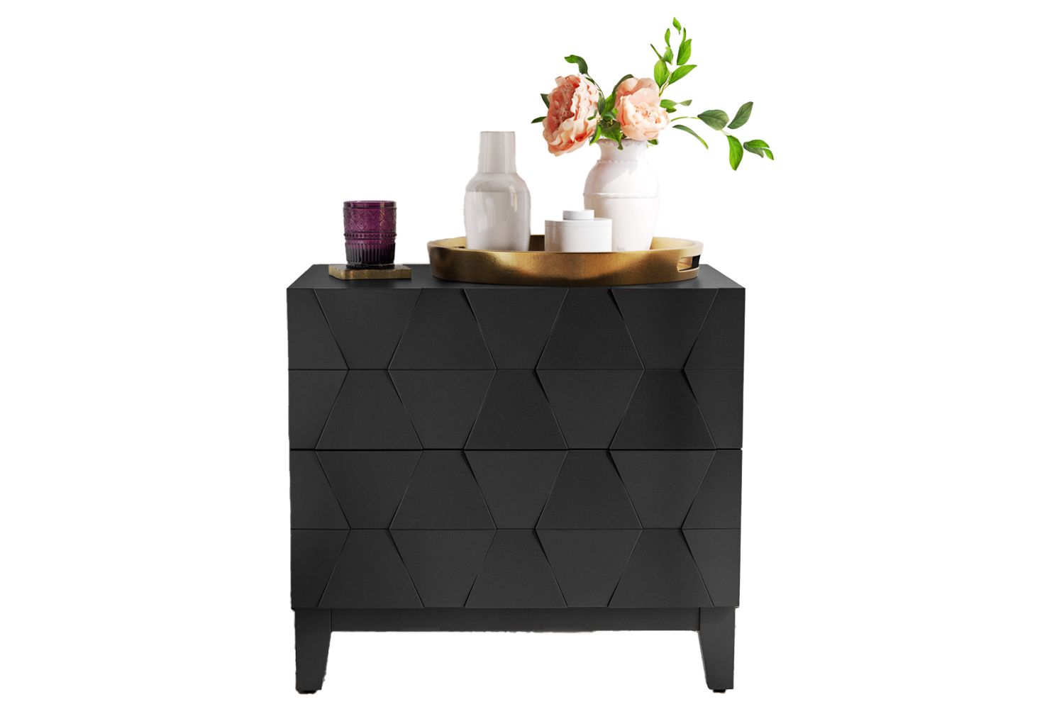 Sara Midcentury Modern 2 Drawer Nightstand With Built In Outlet And Solid Wood Legs Set Of 2 Set Of 2