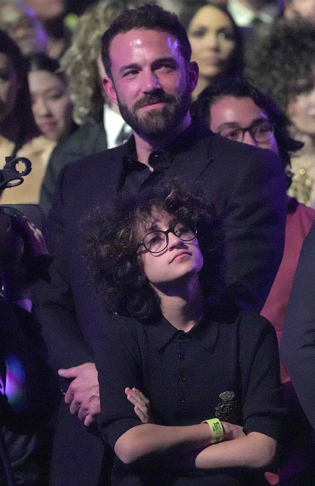 Ben Affleck and Emme Muniz attend the 2022 iHeartRadio Music Awards at The Shrine Auditorium in Los Angeles, California on March 22, 2022.