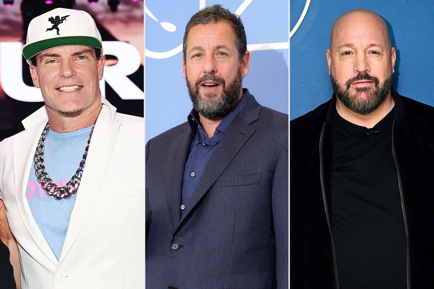 Vanilla Ice, Adam Sandler and Kevin James on stage