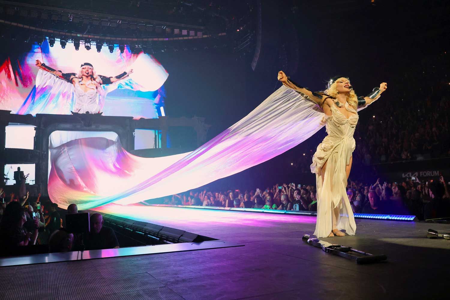 Lady Gaga performs onstage during The MAYHEM Ball Tour at The Kia Forum