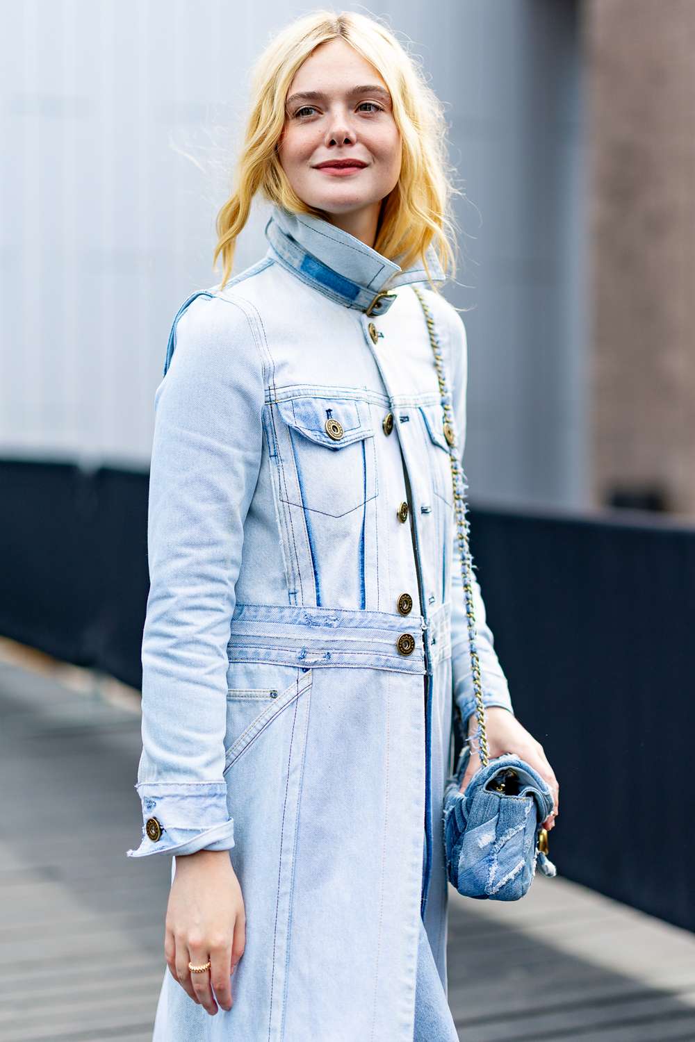 Elle Fanning attends the Coach fashion show during New York Fashion Week at Basketball City on