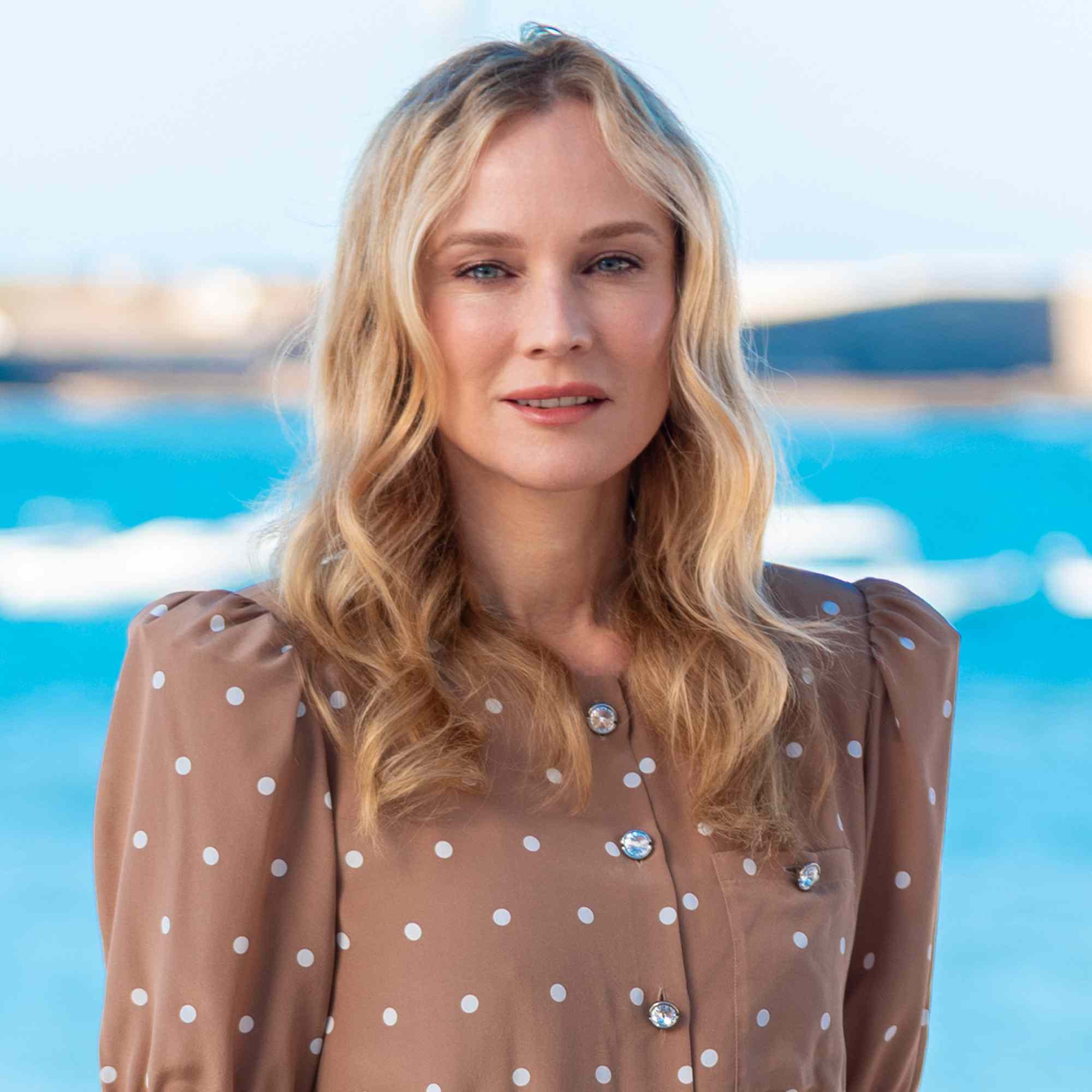 Diane Kruger attends "Little Disasters" photocall during the South International Series festival at La Caleta on September 14, 2025 in Cadiz, Spain