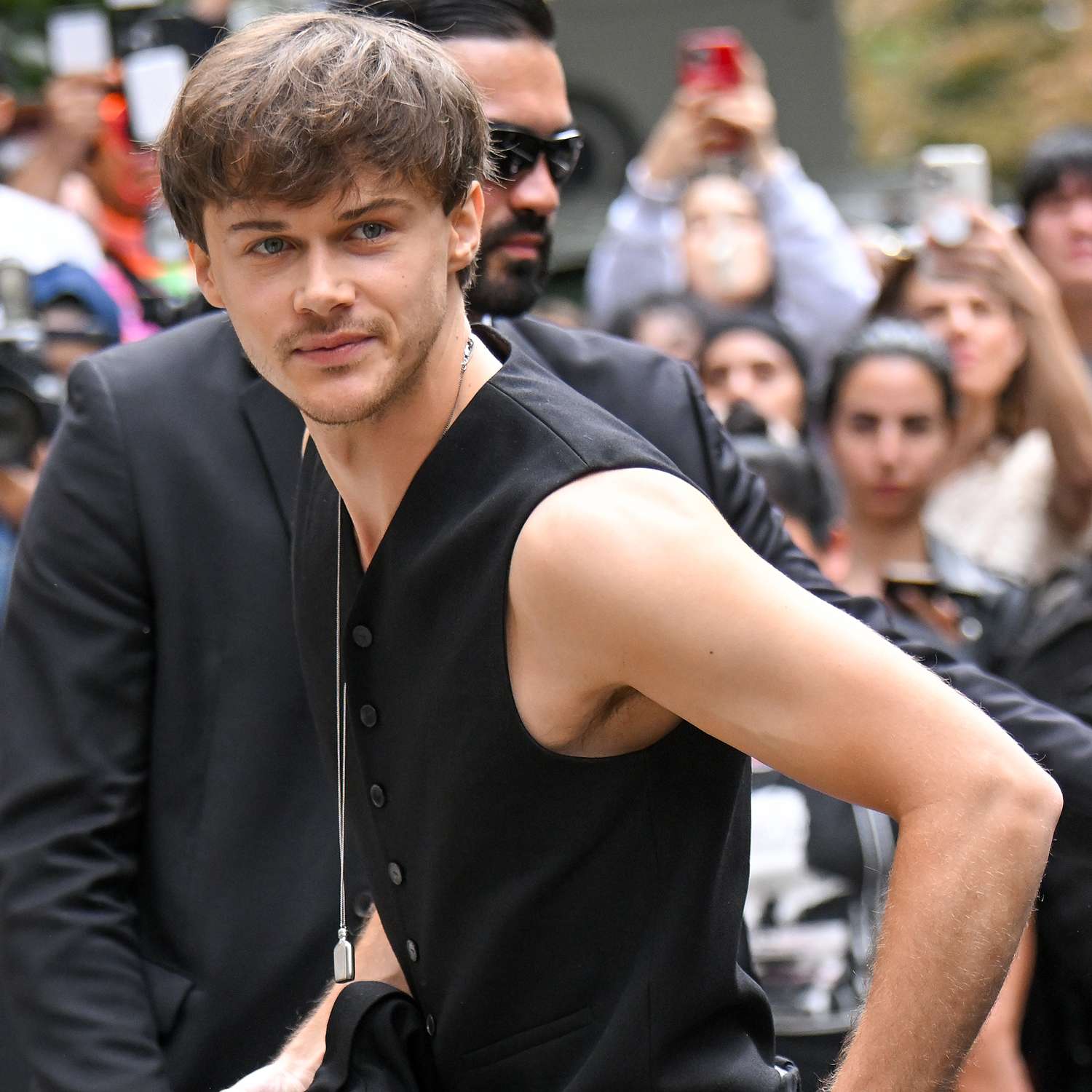 Christopher Briney attends the Calvin Klein fashion show during New York Fashion Week at The Brant Foundation