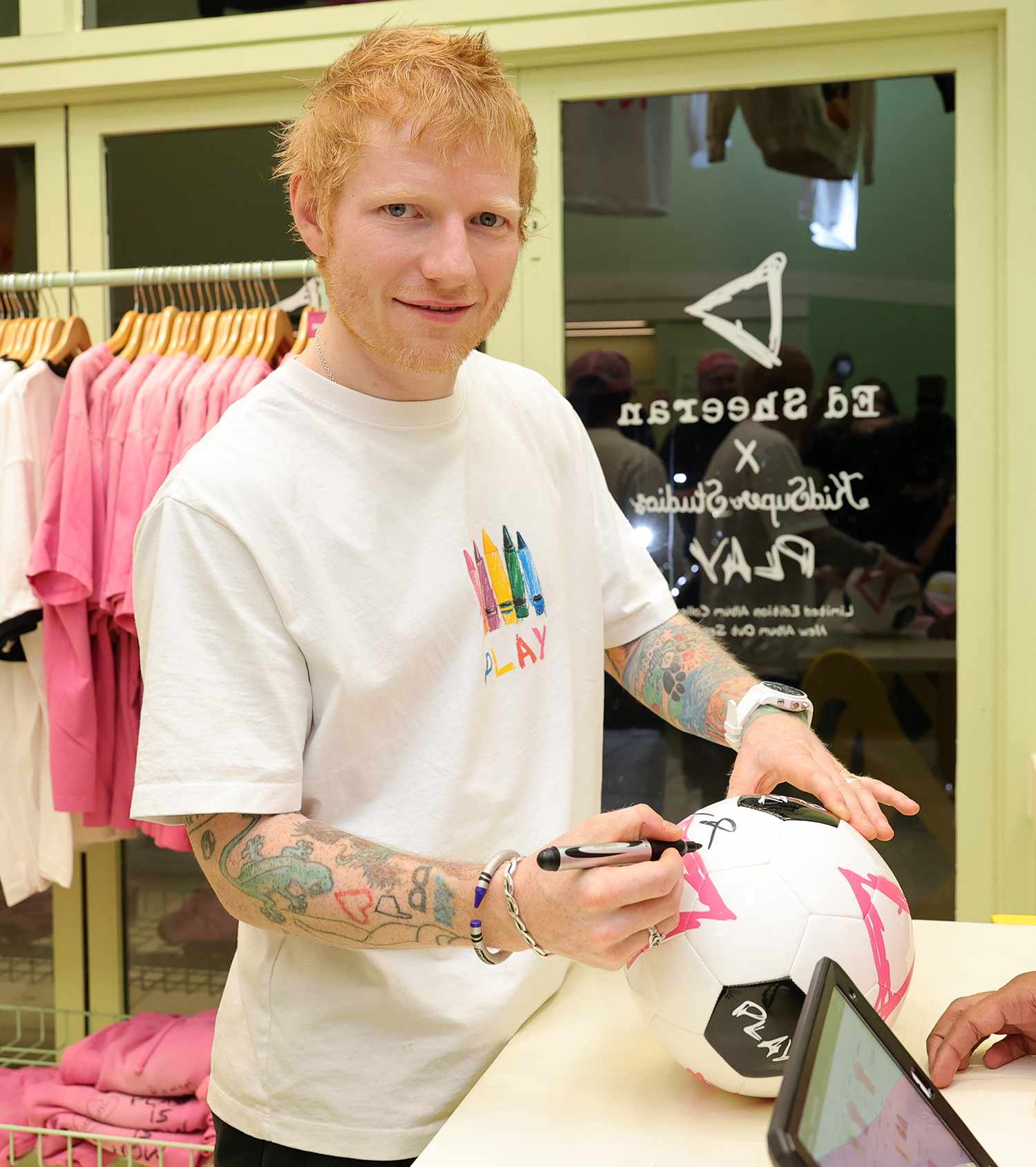 Ed Sheeran attends the KidSuper x Ed Sheeran event on September 11, 2025