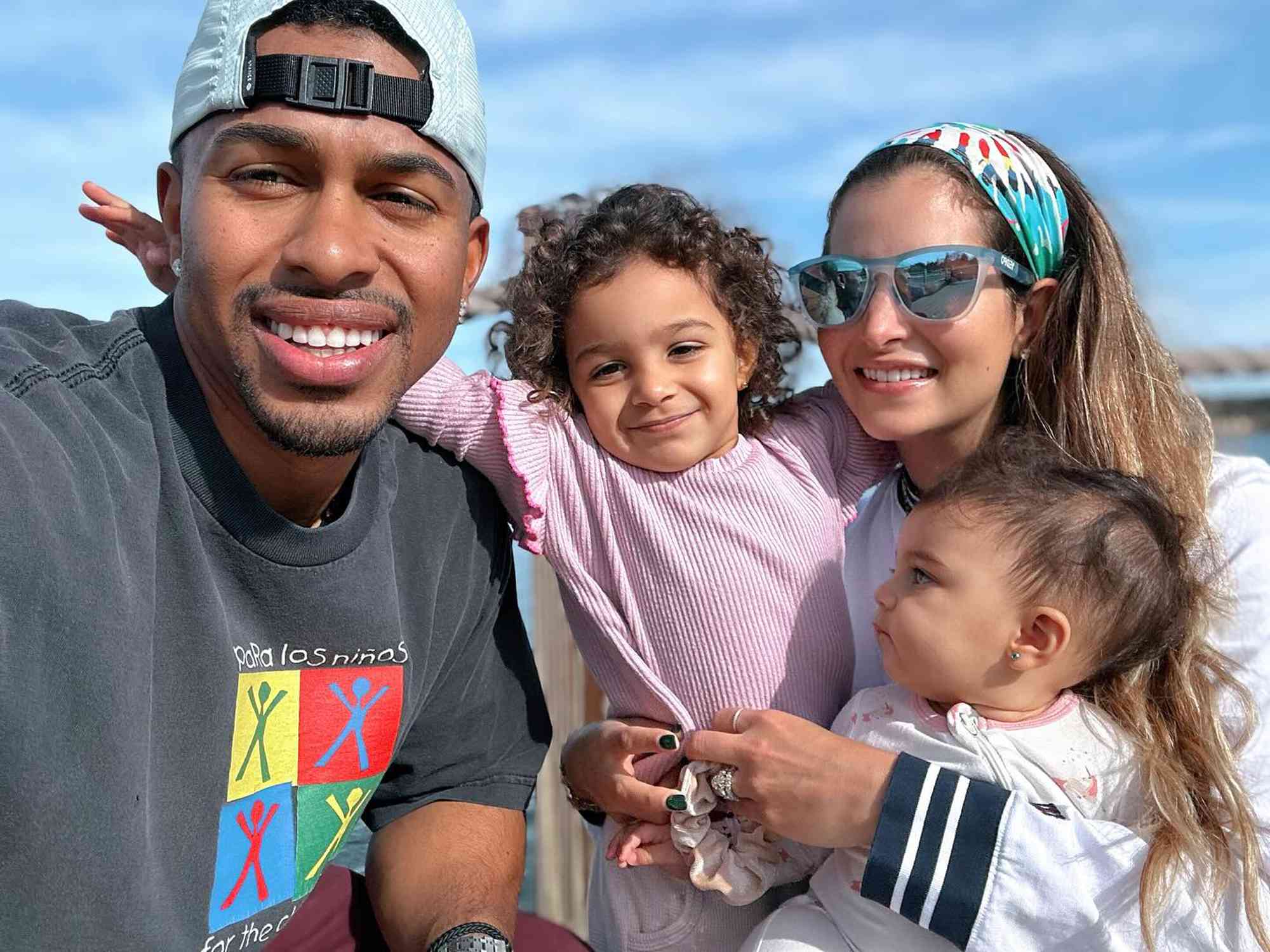 Fransisco Lindor and Katia Lindor with their kids Kalina and Amapola.