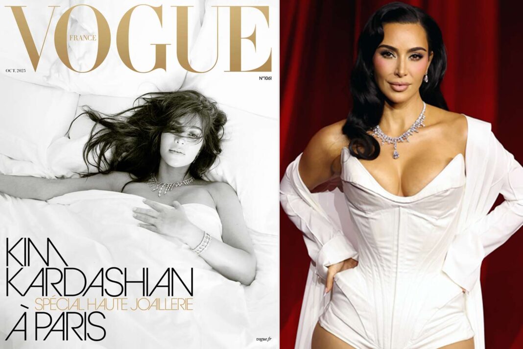 Kim Kardashian Dazzles on First Vogue France Cover, Adorned in Over 700 Cartier Diamonds