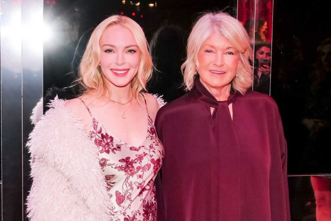 A Symphony in Burgundy: Lindsay Lohan and Martha Stewart Make a Striking Statement at New York Fashion Week 2025