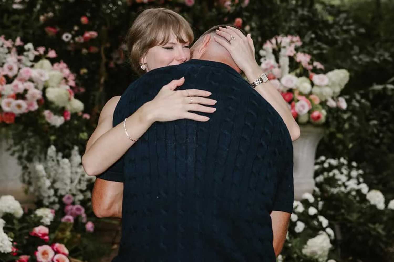 Travis Kelce and Taylor Swift celebrate their engagement