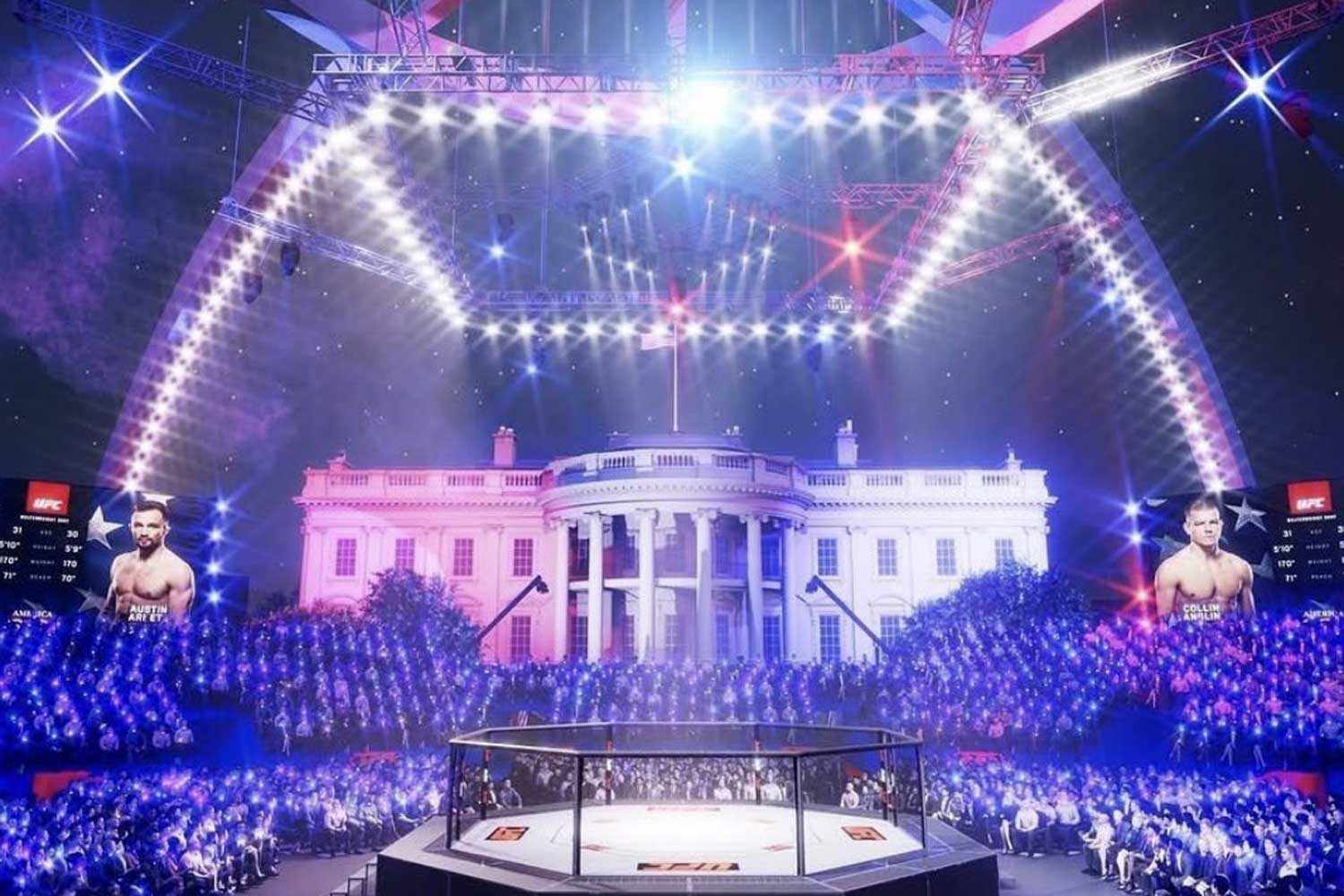 A rendering of the white house UFC figh