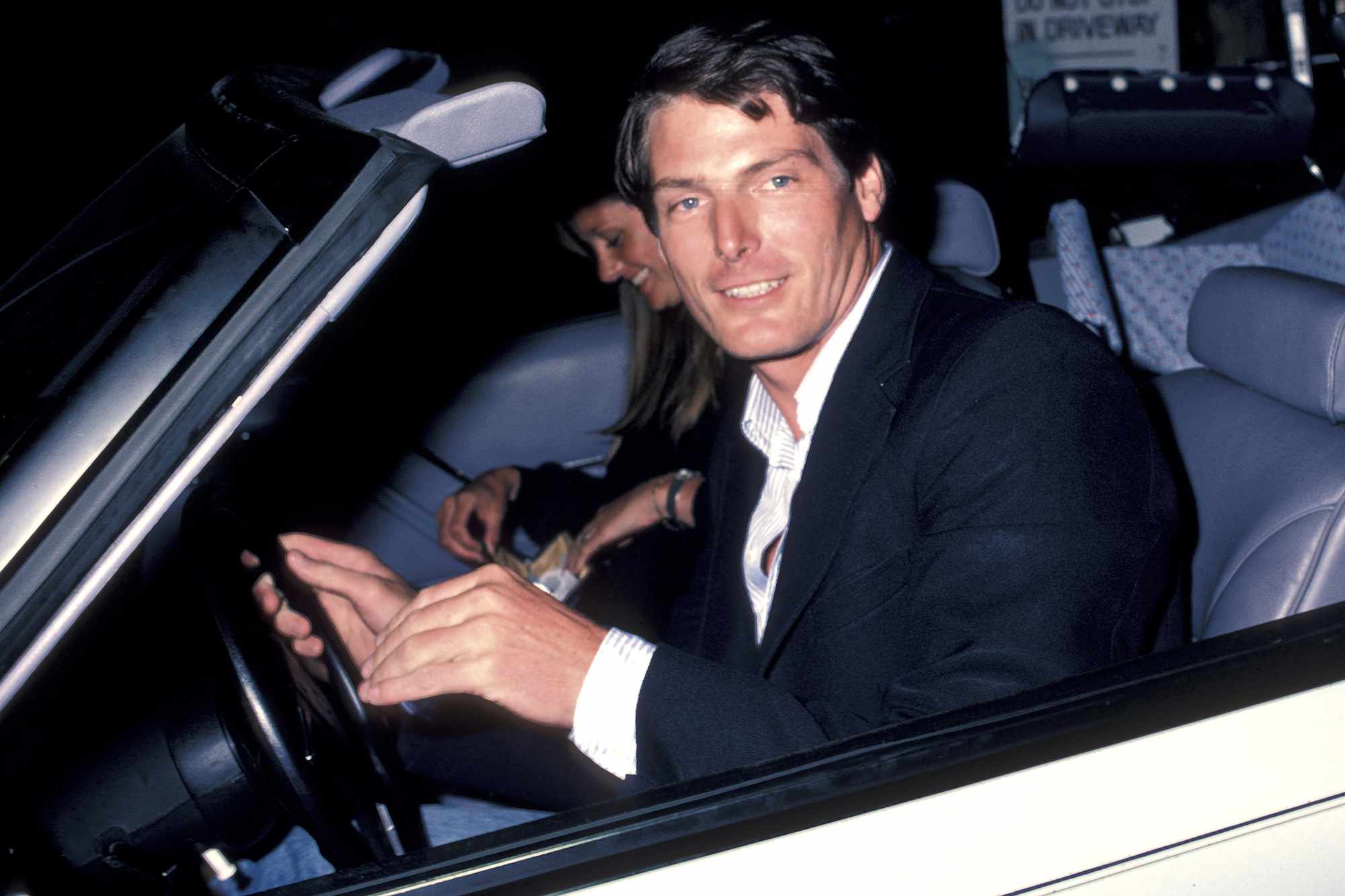 Gae Exton and Christopher Reeve at Spago