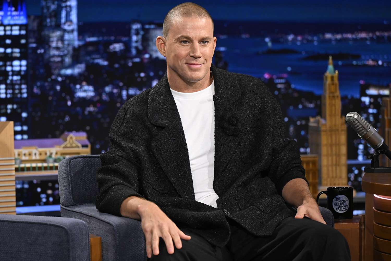 Channing Tatum during an interview on The Tonight Show Starring Jimmy Fallon