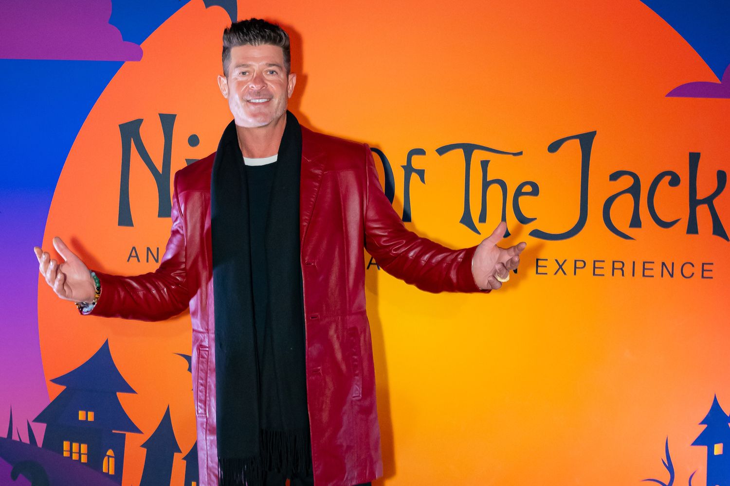 Robin Thicke and family attended Night Of The Jack, LAâ€™s leading immersive Halloween experience, at King Gillette Ranch in Los Angeles on October 8, 2025.