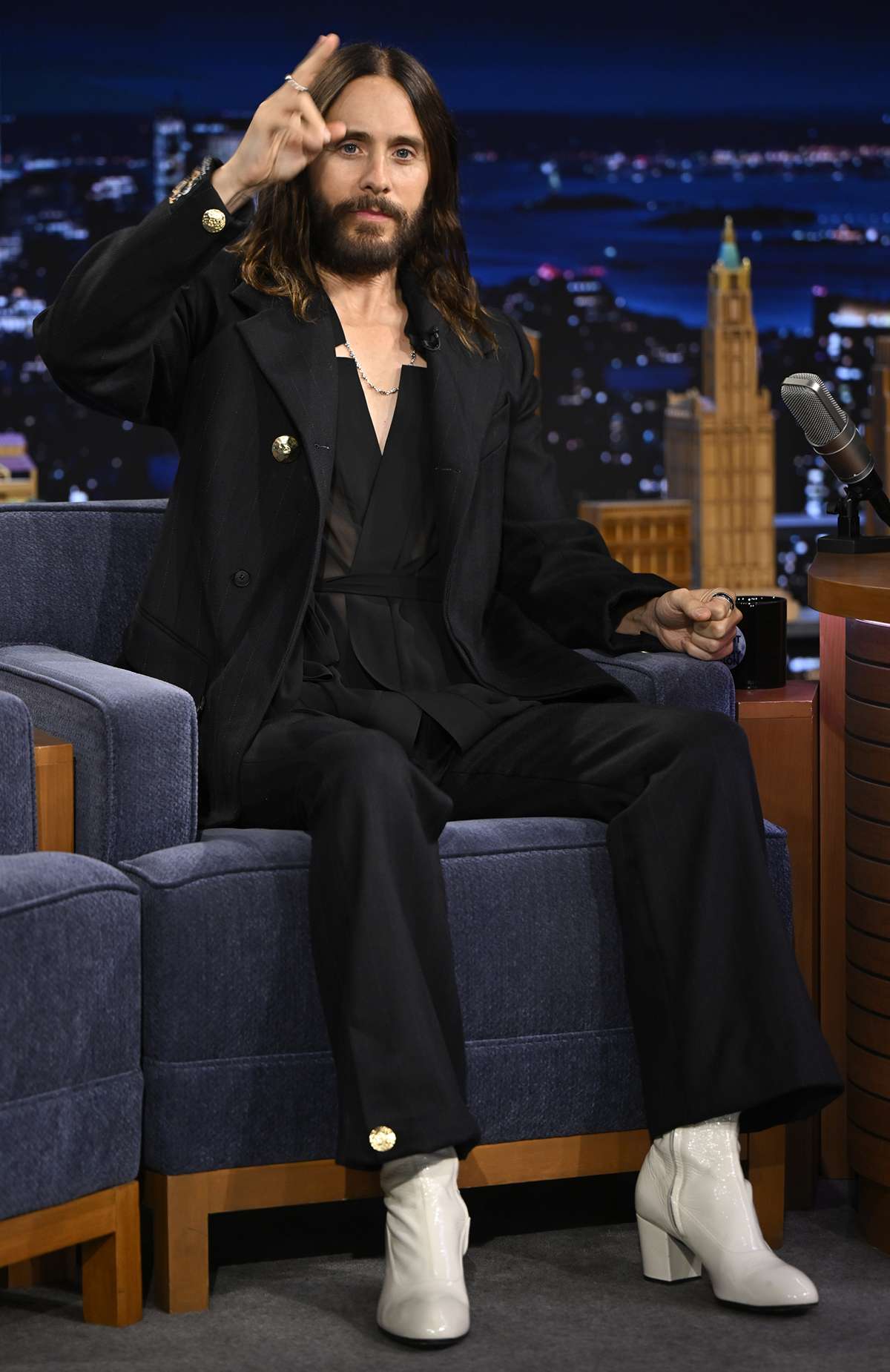 Jared Leto during an interview on The Tonight Show Starring Jimmy Fallon