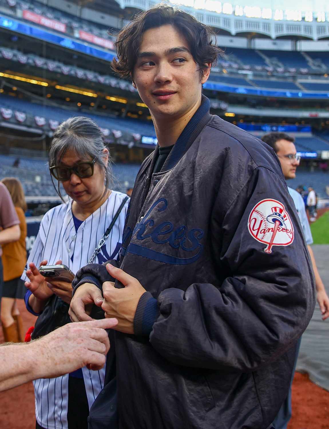 Sean Kaufman is seen during batting practice prior to Game Three of the American League Division Series 