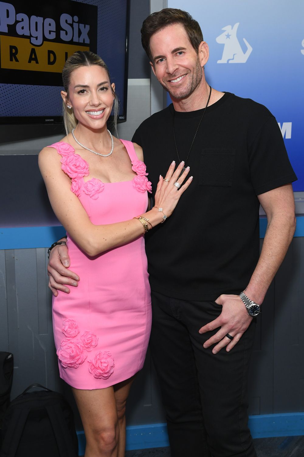 Heather Rae and Tarek El Moussa visit Page Six Radio at SiriusXM Studios on October 08, 2025 in 