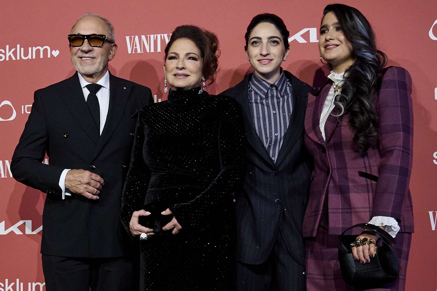 Emilio Estefan, Gloria Estefan, Emily Estefan and Gemeny Hernández attend a photocall for Vanity Fair Person Of The Year 2025