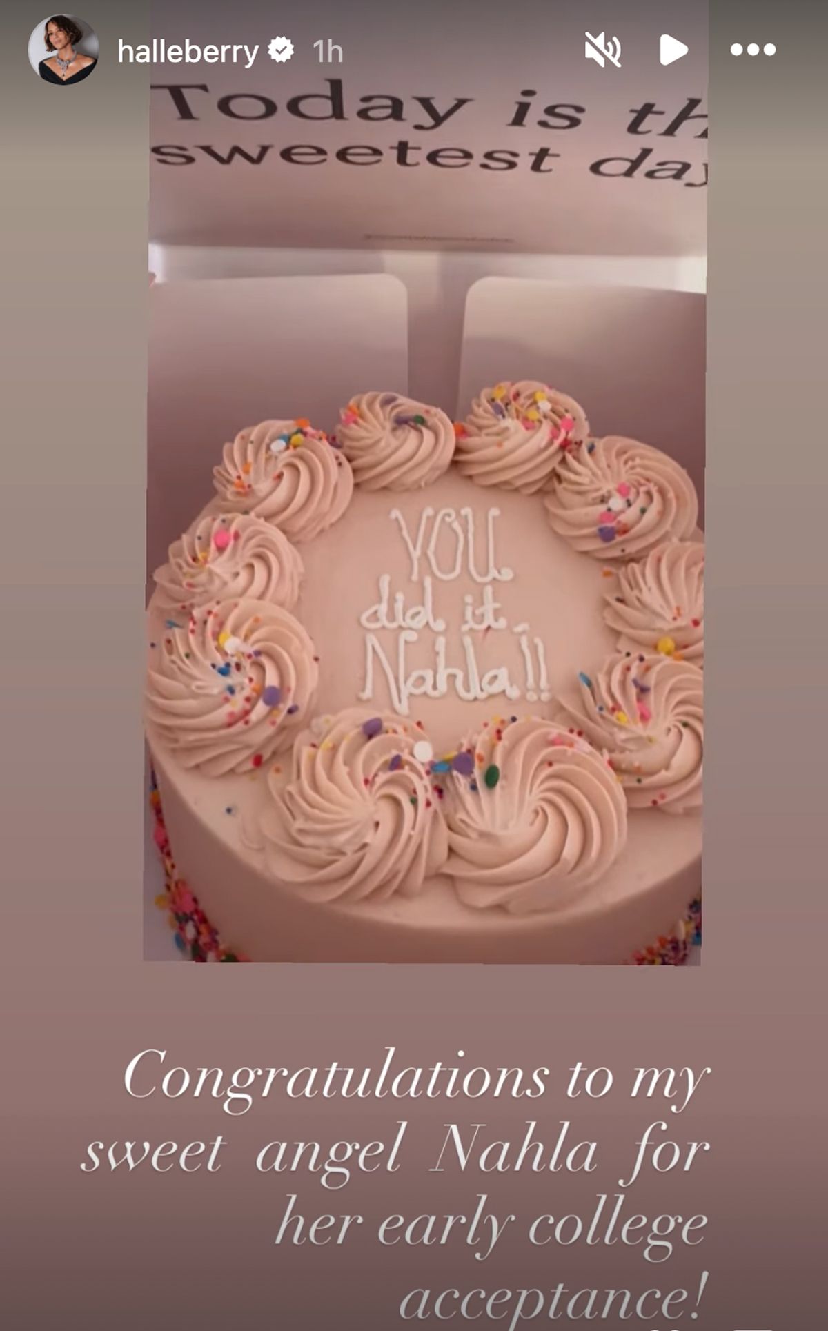 Halle Berry celebrates daughter Nahla’s early college acceptance.
