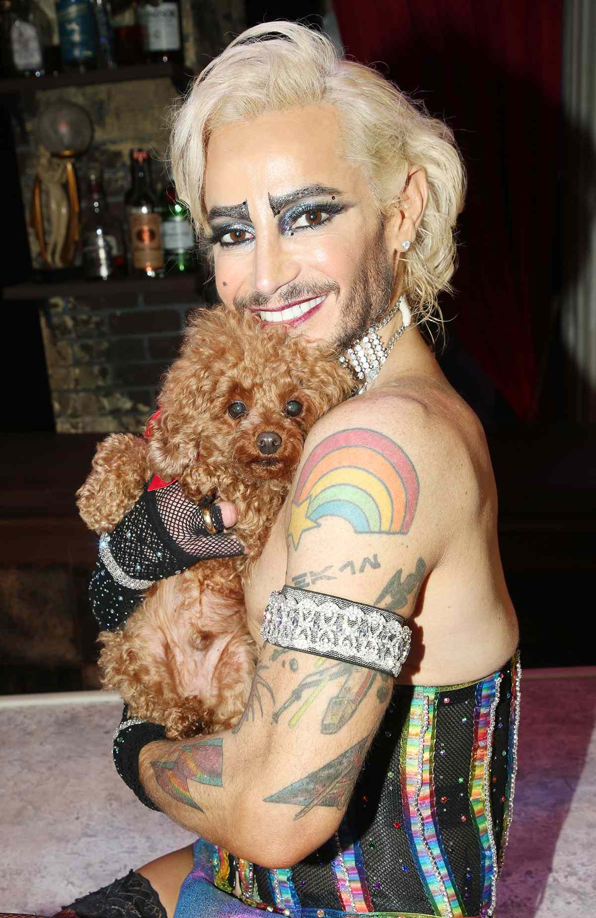 Appa Grande and Frankie Grande as "Dr. Frank-n-Furter" pose backstage attend opening night of "The Rocky Horror Show"
