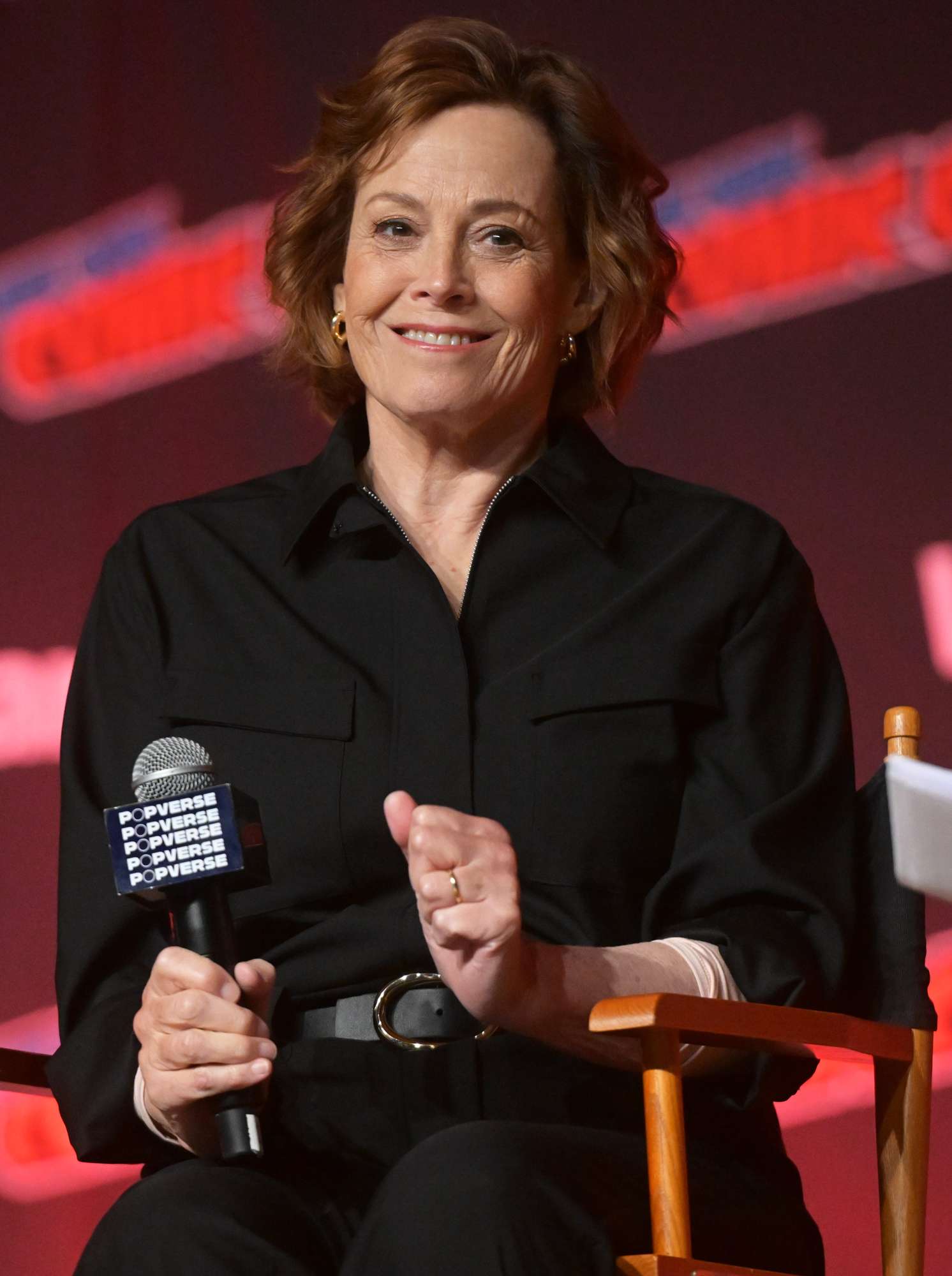 Sigourney Weaver attends New York Comic Con at Javits Center on October 10, 2025 in New York City.