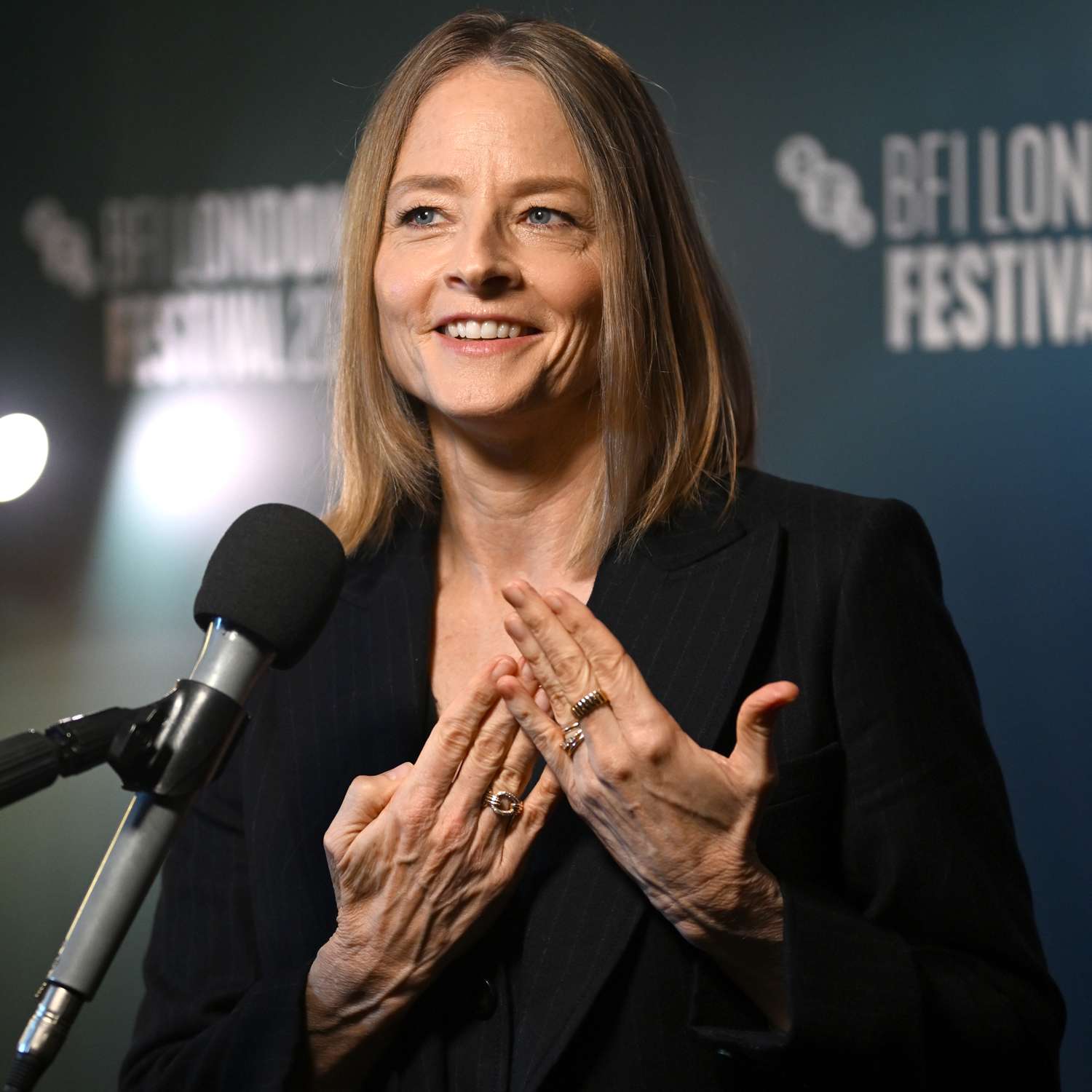 Jodie Foster during an interview at the "A Private Life 