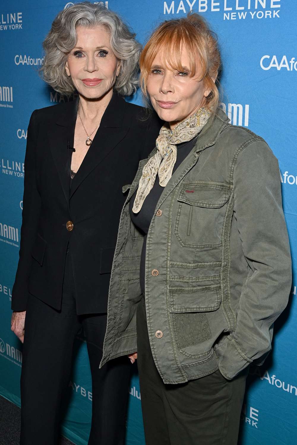 Jane Fonda and Rosanna Arquette attend the "THIS IS CRAZY!" play to benefit the National Alliance 