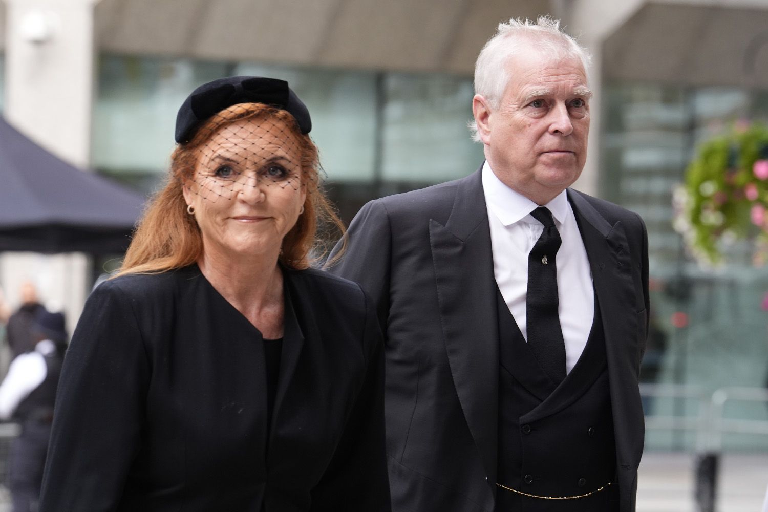 Sarah, Duchess of York and Prince Andrew, Duke of York at Requiem Mass