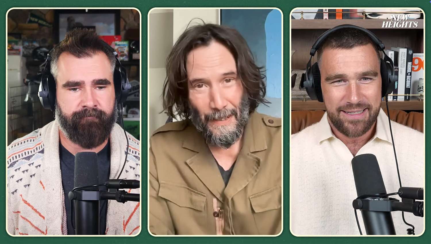 Keanu Reeves on New Heights podcast with Jason and Travis Kelce