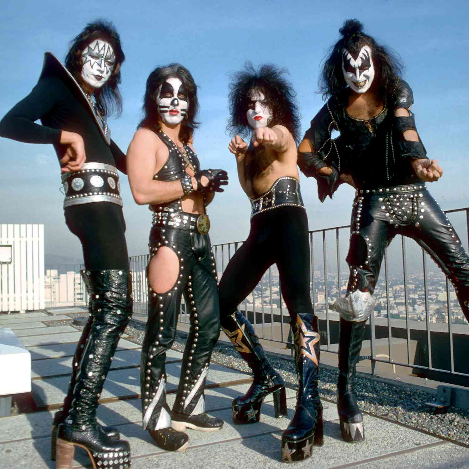 Ace Frehley, Paul Stanley, Peter Criss, and Gene Simmons of Kiss in 1975