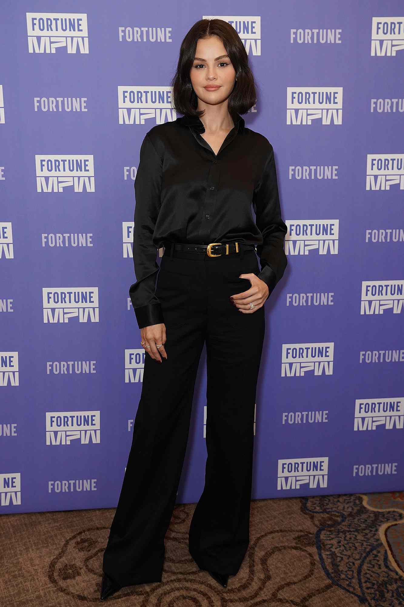 WASHINGTON, DC - OCTOBER 15: Selena Gomez Founder, Rare Impact Fund, Founder and Creator Rare Beauty attends the Fortune Most Powerful Women Summit 2025 at Salamander Hotel on October 15, 2025 in Washington, DC.