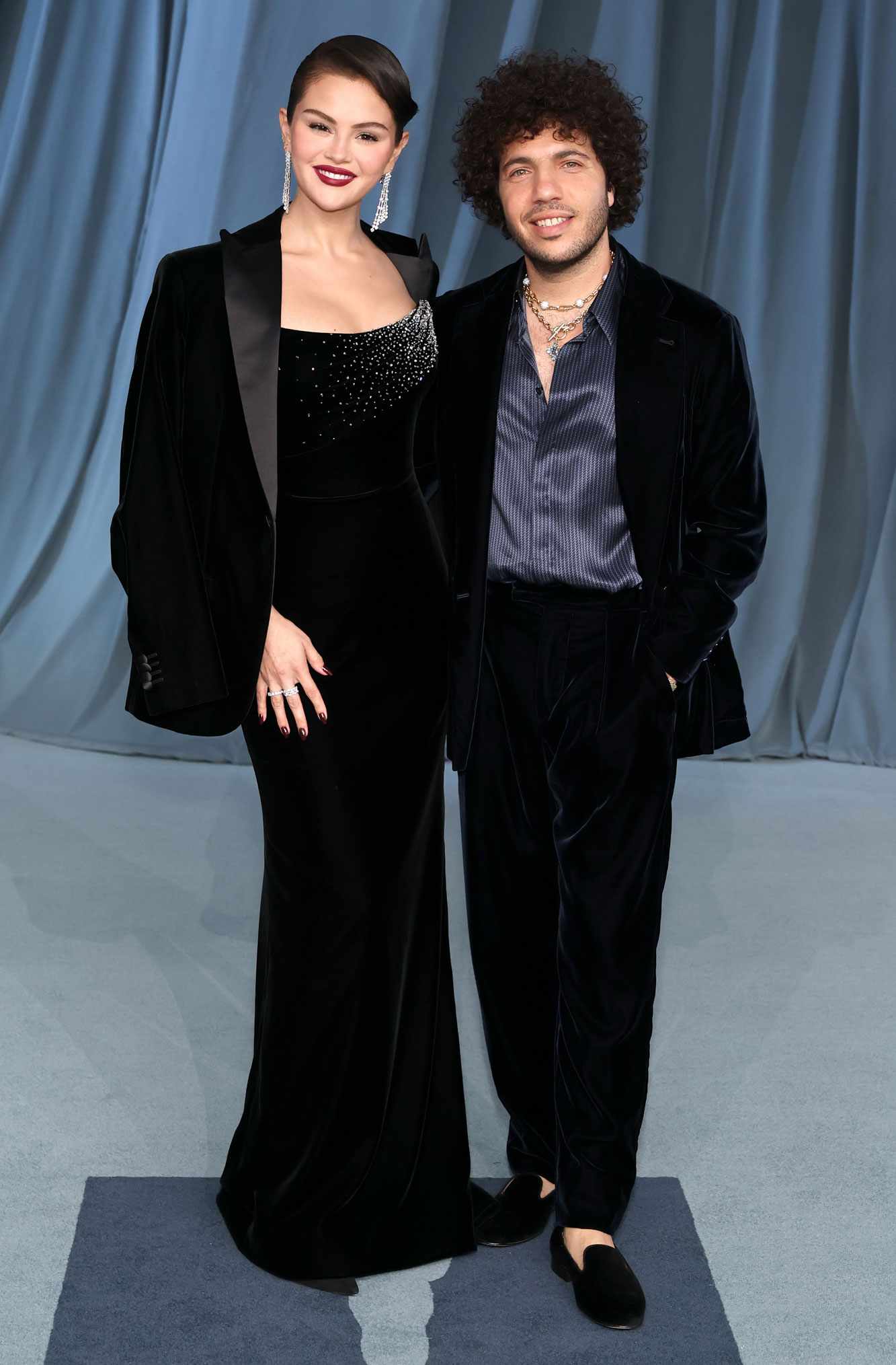 Selena Gomez and Benny Blanco attend the 5th Annual Academy Museum Gala at the Academy Museum of Motion Pictures, Ted Mann Theater on October 18, 2025 in Los Angeles, California