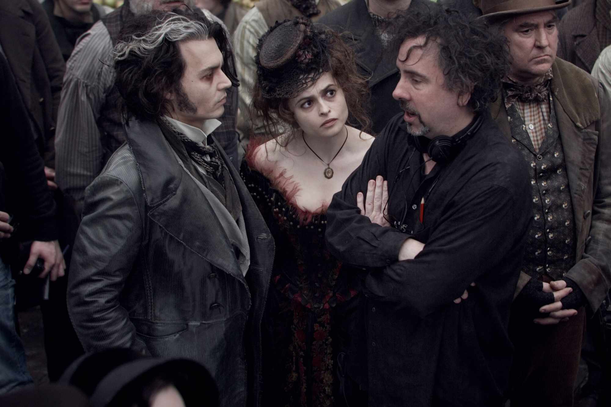 Johnny Depp, Helena Bonham Carter, Tim Burton Sweeney Todd, The Demon Barber Of Fleet Street ,Tim Burton and Johnny Depp PREMIERE OF H.SELICK