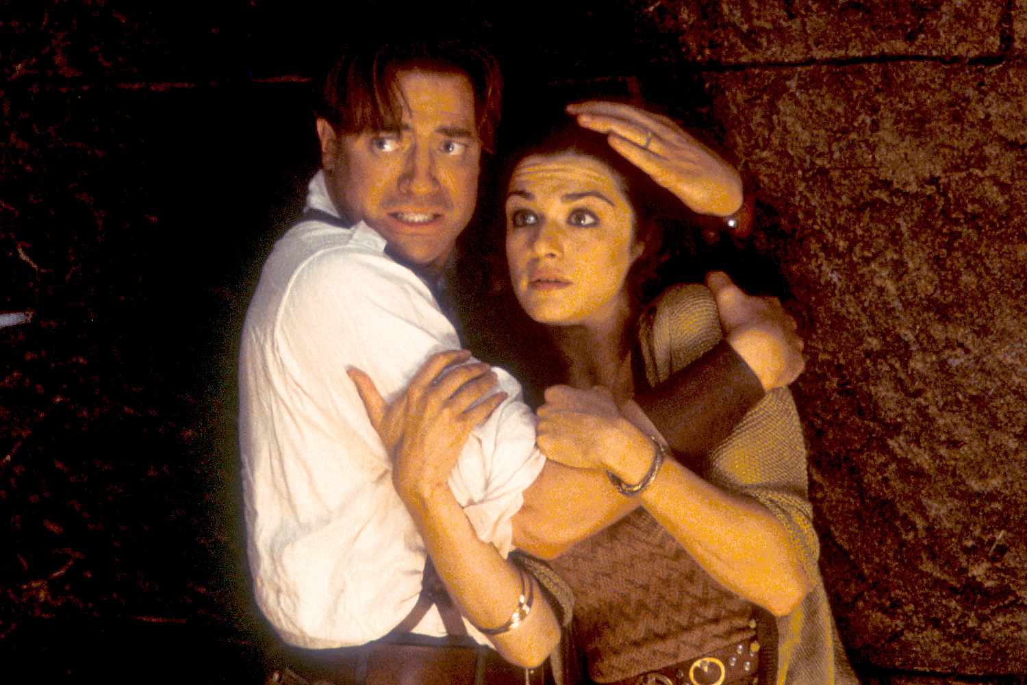 Rick (played by Brendan Fraser, left) and Evelyn O