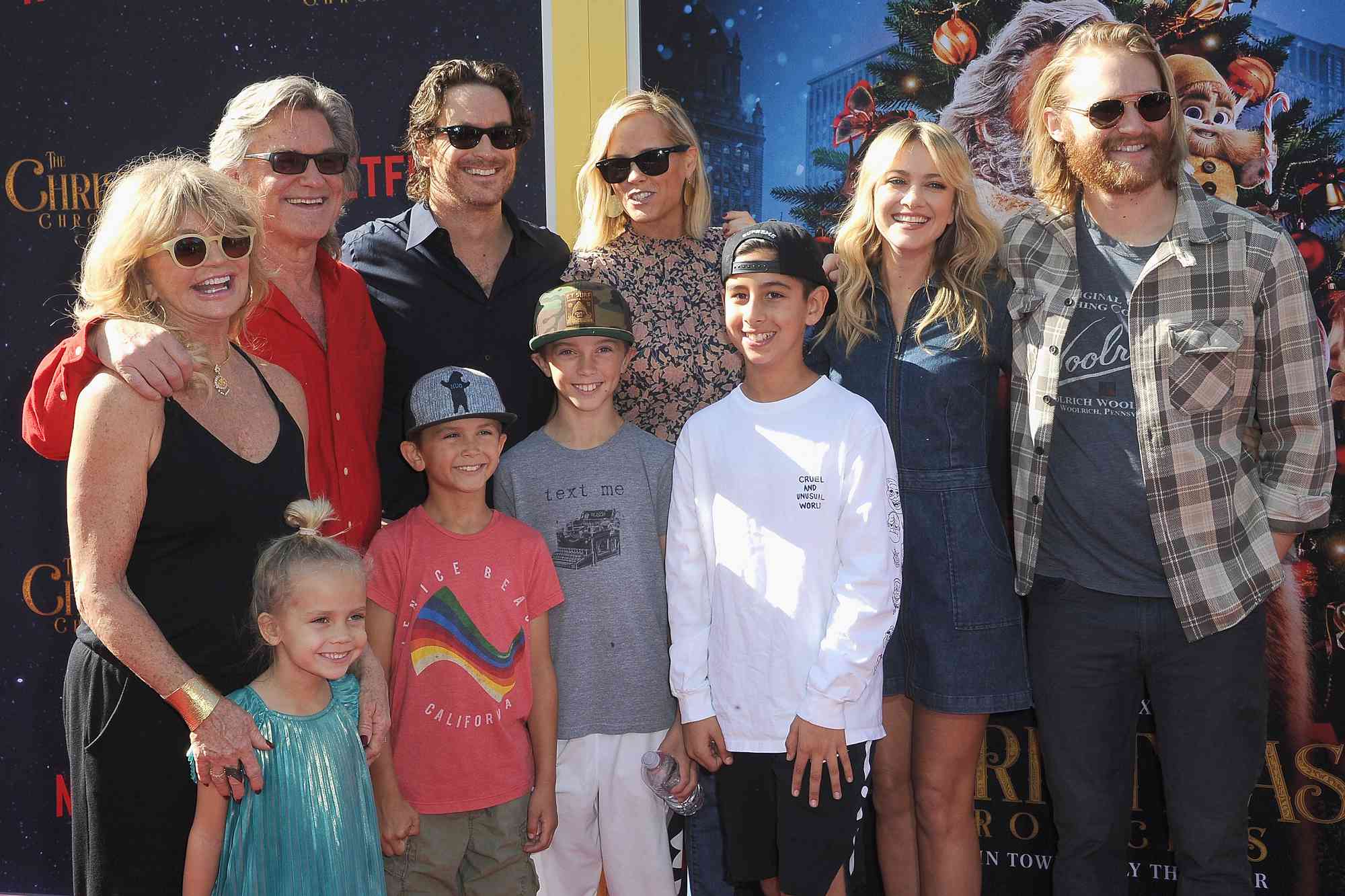 Goldie Hawn, Kurt Russell, Oliver Hudson, Erinn Bartlett, Bodhi Hudson, Wilder Hudson, Rio Hudson, Meredith Hagner and Wyatt Russell arrive for the Premiere Of Netflix