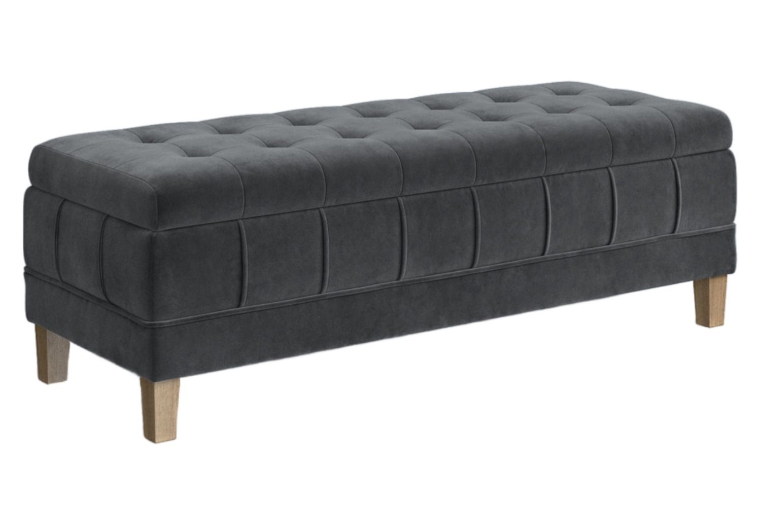 Kelly Clarkson Home Gloria 52 Wide Velvet Tufted Rectangle Storage Ottoman