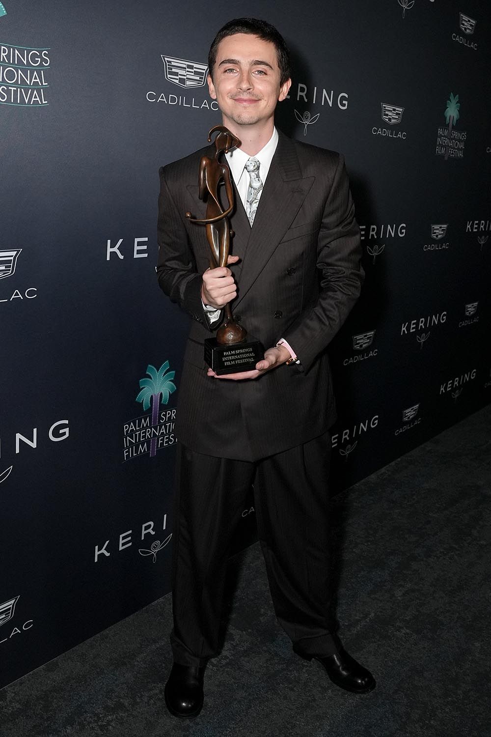 Timothée Chalamet, winner of the Spotlight Award, Actor, attends the 37th Annual Palm Springs International Film Awards at Palm Springs Convention Center on January 03, 2026 in Palm Springs, California.