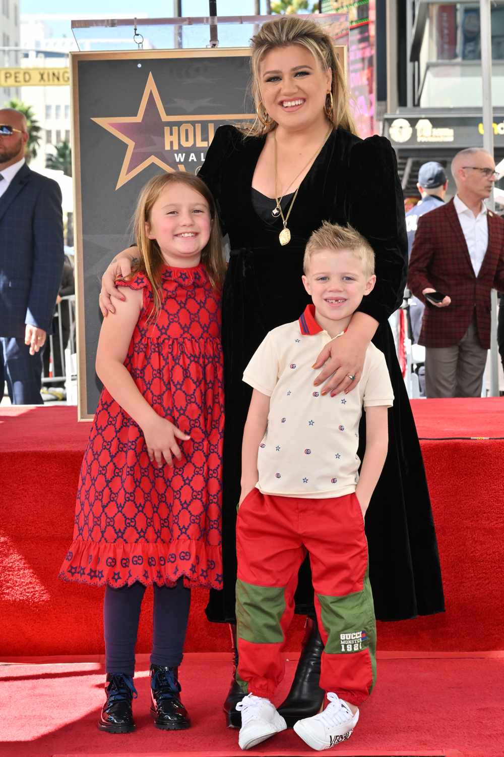 Kelly Clarkson and kids River Rose and Remington Alexander during the Star Ceremony for Kelly Clarkson on September 19, 2022 in Los Angeles, California.