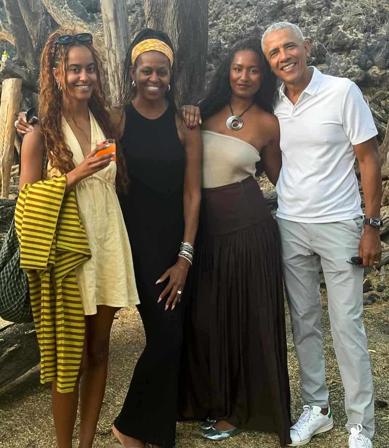Malia, Michelle, Sasha, and Barack Obama
