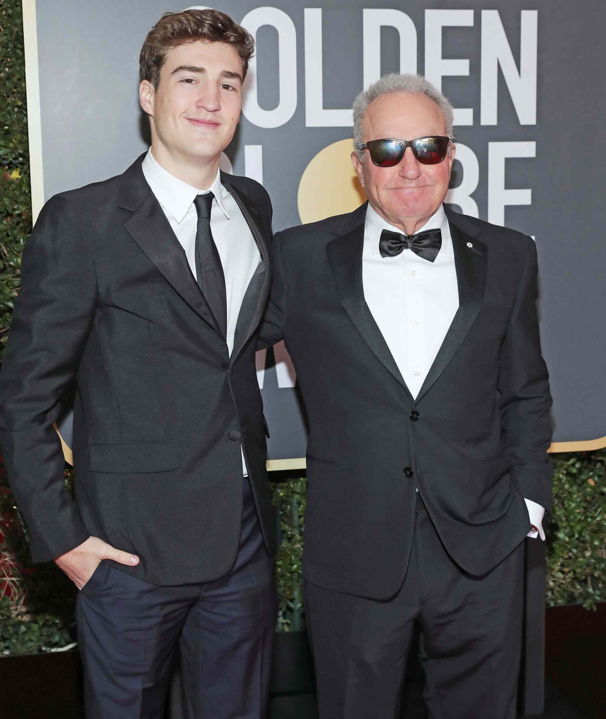 BEVERLY HILLS, CA - JANUARY 07: 75th ANNUAL GOLDEN GLOBE AWARDS -- Pictured: Producer Lorne Michaels and Edward Edward Lipowitz arrive to the 75th Annual Golden Globe Awards held at the Beverly Hilton Hotel on January 7, 2018.