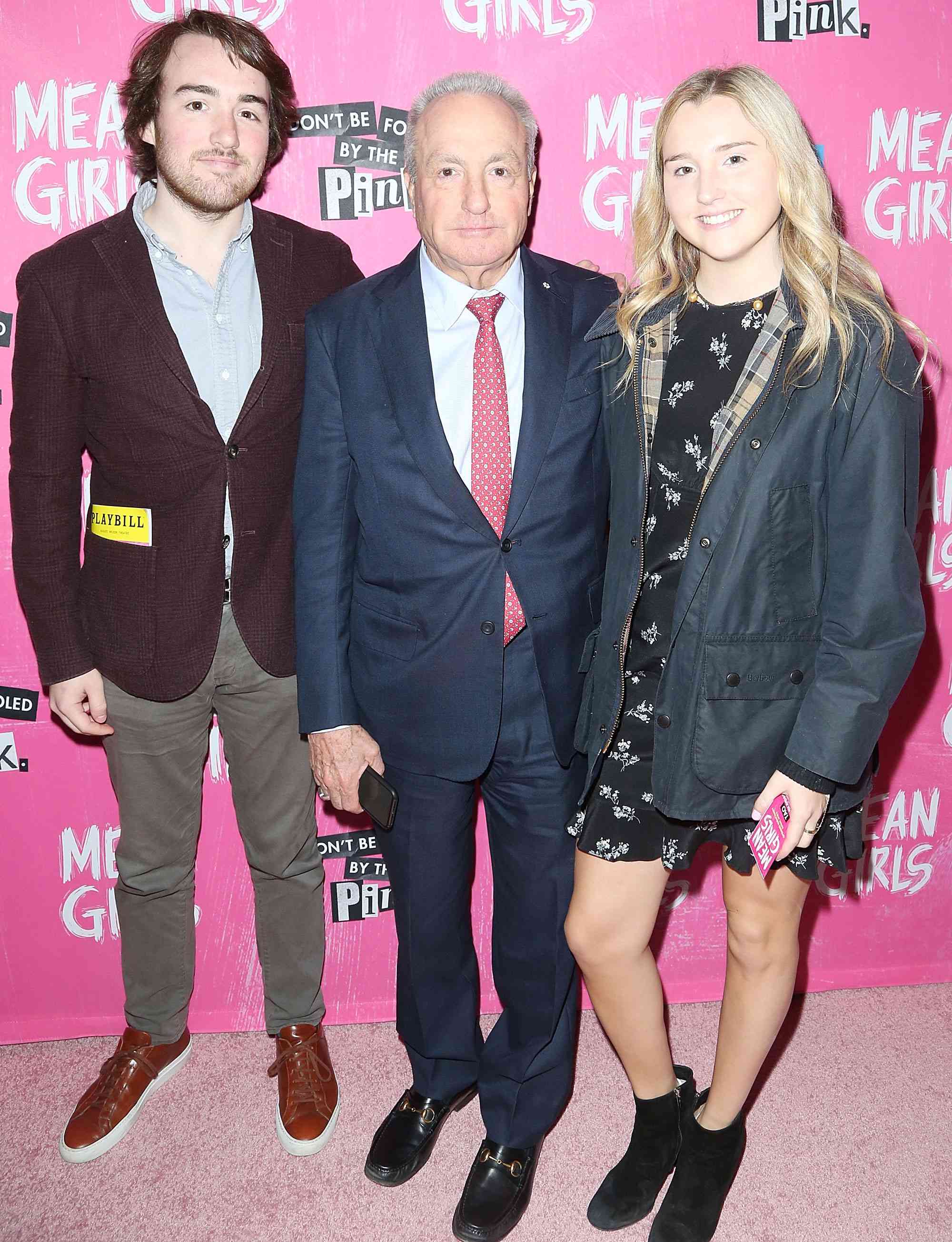 NEW YORK, NY - APRIL 08: Edward Lipowitz, Lorne Michaels and Sophie Lipowitz attend the opening night after party for "Mean Girls" on Broadway at TAO Downtown on April 8, 2018 in New York City.