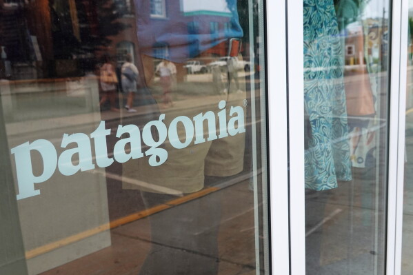 A sign for Patagonia is displayed at a store Thursday, June 11, 2026, in Newport, R.I.